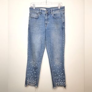 Anthropologie Pilcro Hyphen Mid-Rise Relaxed Pearl Jeans Size 28